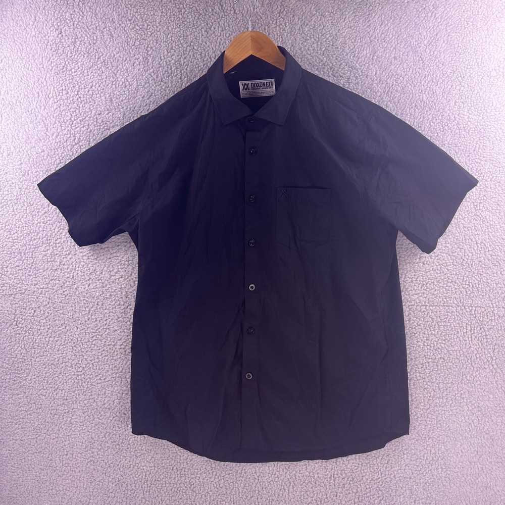 Dixxon Performance Bamboo Series Black Short Sleeve Button Down Shirt Mens XL